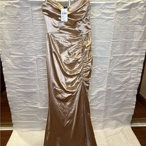 Windsor Gold Satin Prom Dress